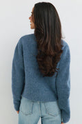 Turtleneck knitted cardigan - Gardenia