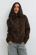 Turtleneck knitted cardigan - Pure c
