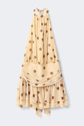Halterneck mini dress - Yellow dot