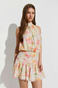Halterneck mini dress - Bleu