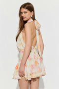 Halterneck mini dress - Bleu