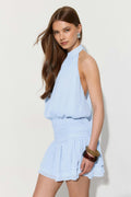 Halterneck mini dress - Yellow dot