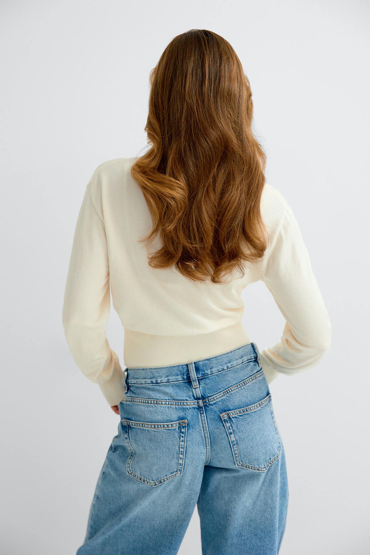 Knitted fitted cardigan - Gardenia