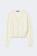 Knitted fitted cardigan - Gardenia