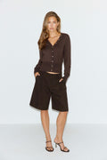Knitted fitted cardigan - Noir