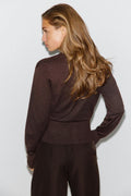 Knitted fitted cardigan - Seal brown