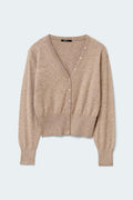 Knitted fitted cardigan - Seal brown