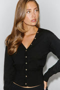 Knitted fitted cardigan - Gardenia