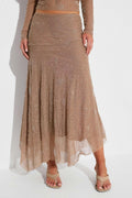 Sparkle midi skirt - Marron