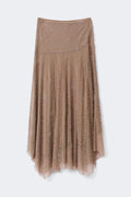 Sparkle midi skirt - Marron