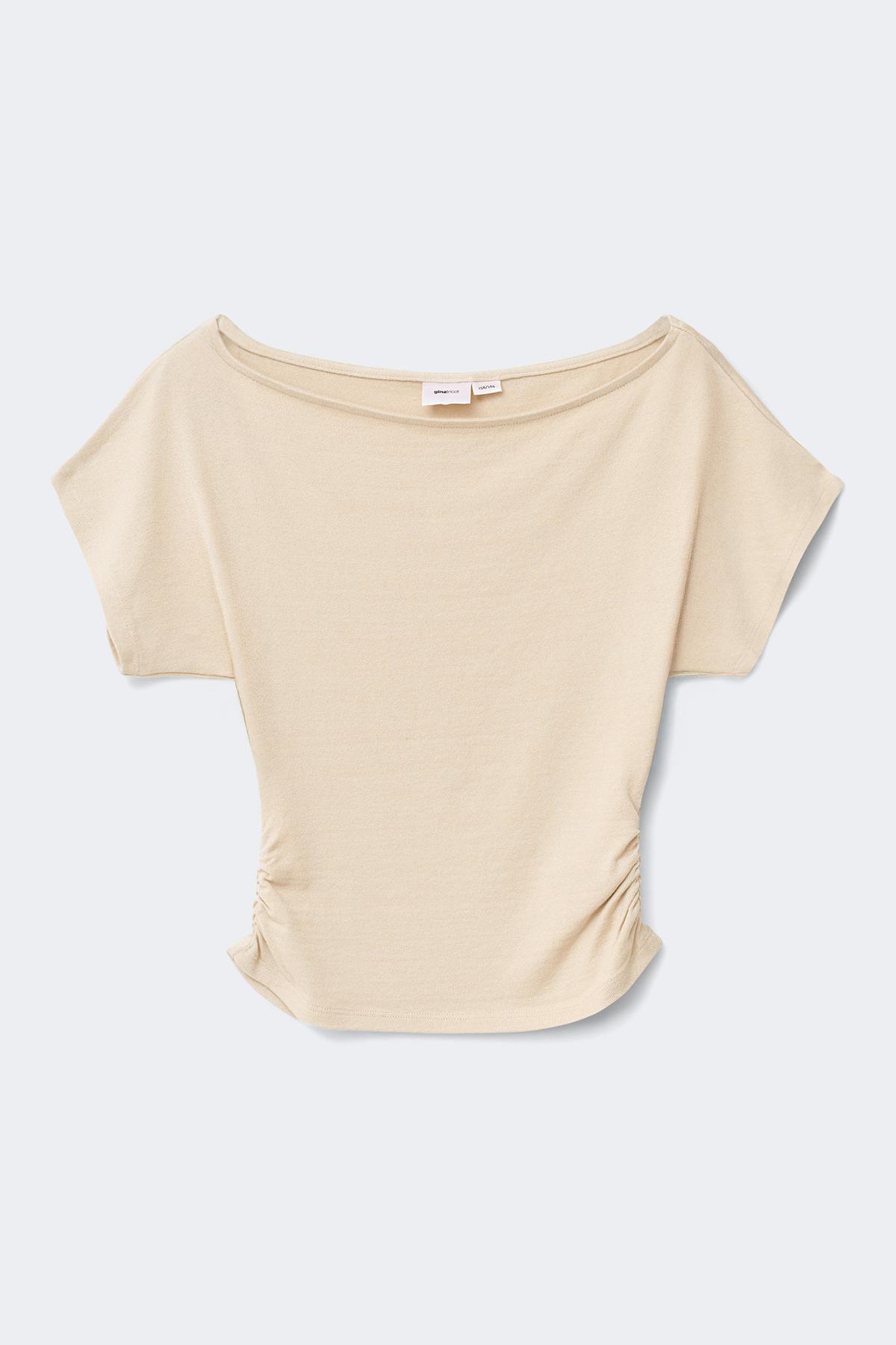 Y ruched top - Oat melange