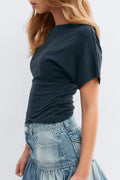 Y ruched top - Bleu marine