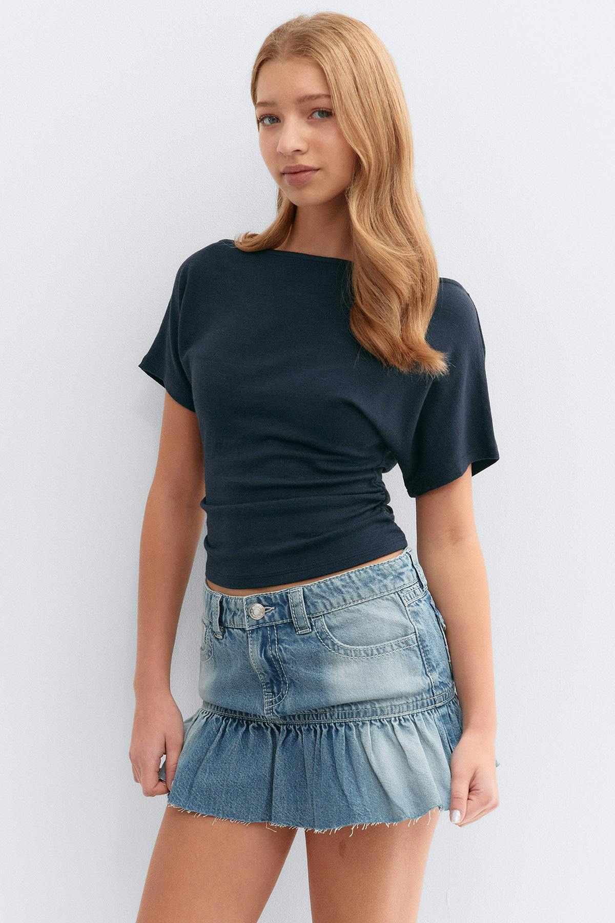 Y ruched top - Bleu marine