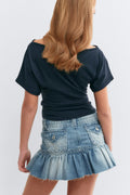 Y ruched top - Bleu marine