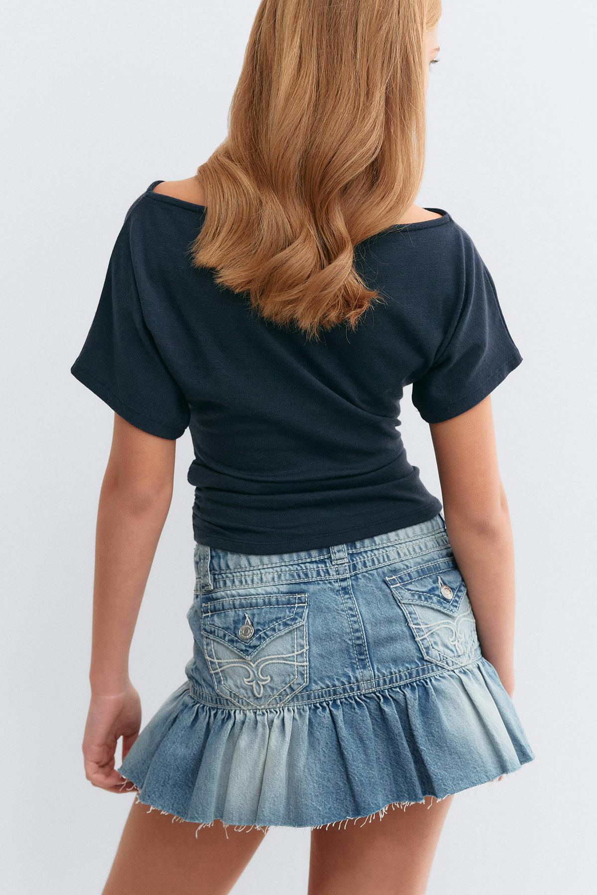 Y ruched top - Bleu marine