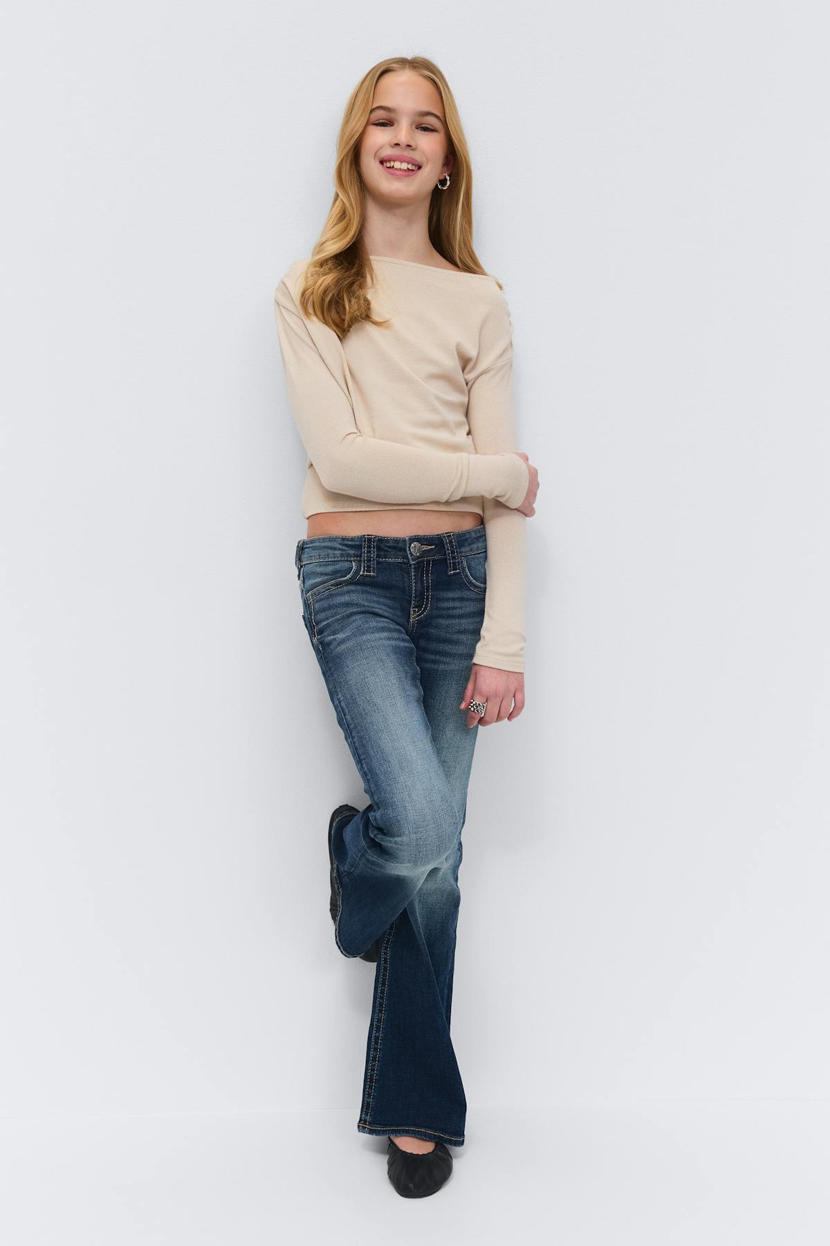 Y long sleeve top - Oat melange
