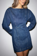 Longsleeve denim dress - Bleu foncé