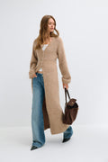 Long knitted cardigan - Whitecap gray