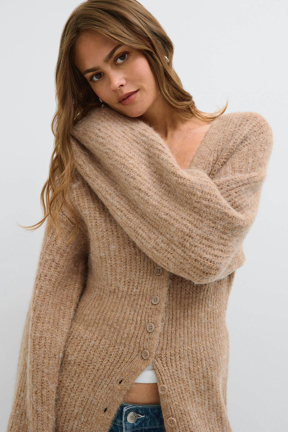 Long knitted cardigan - Multicolore