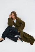 Long knitted cardigan - New camel