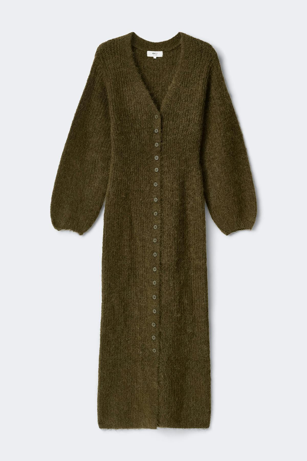 Long knitted cardigan - New camel