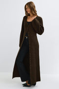 Long knitted cardigan - New camel