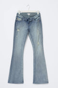 14+ delulu flare jeans curve - Bleu clair