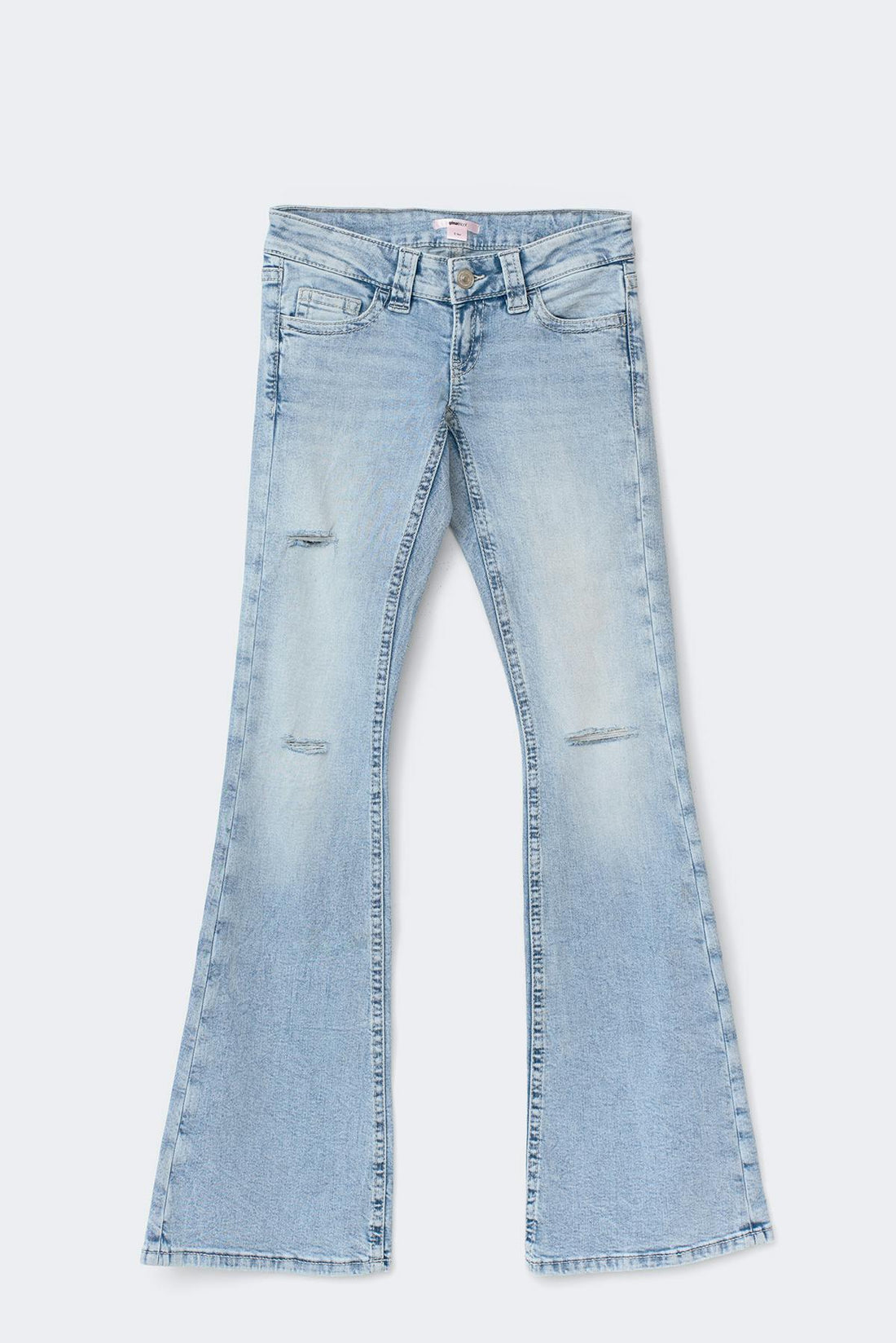 14+ the cross low jeans curve - Lt blue ripped