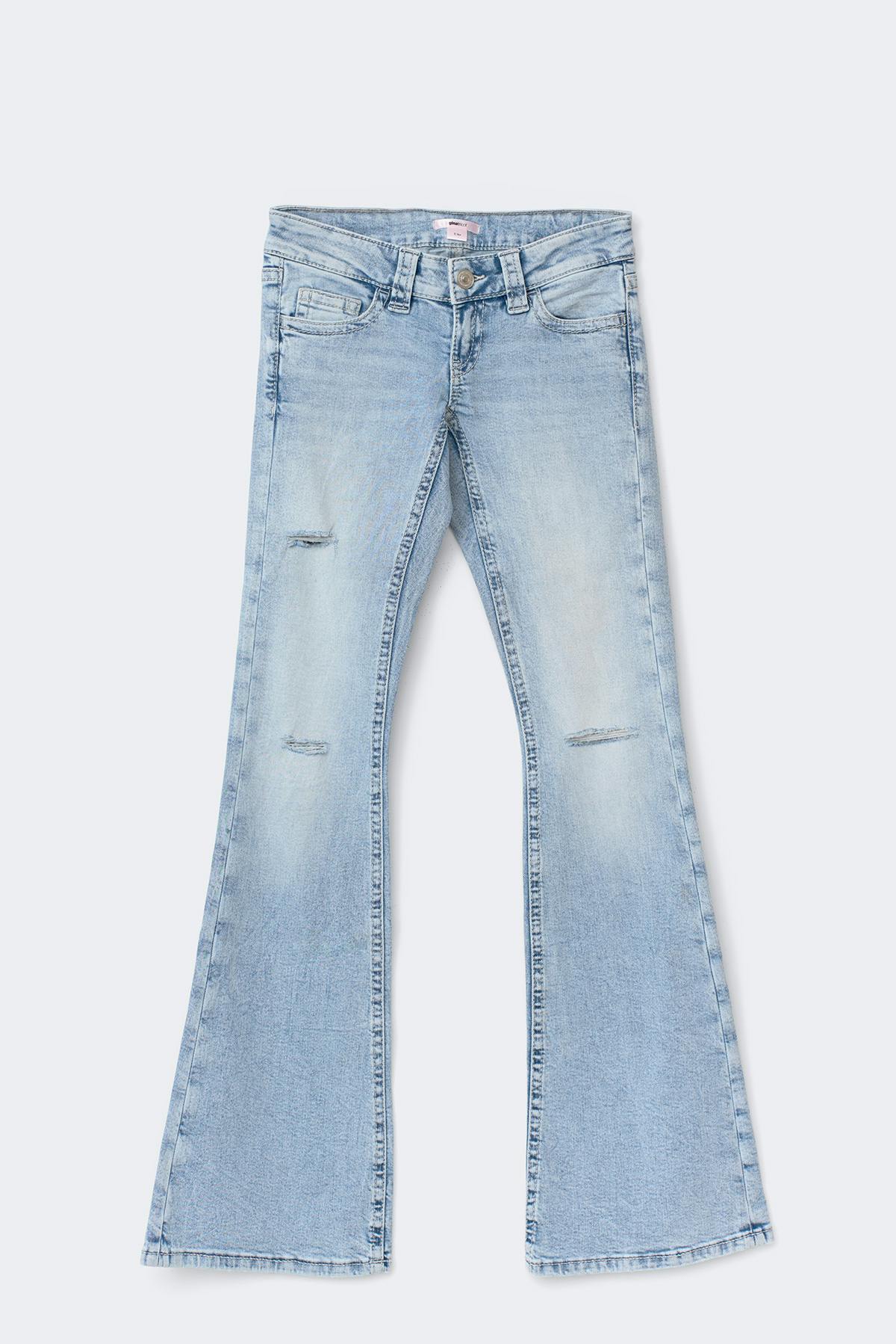 14+ the cross low jeans curve - Lt blue ripped