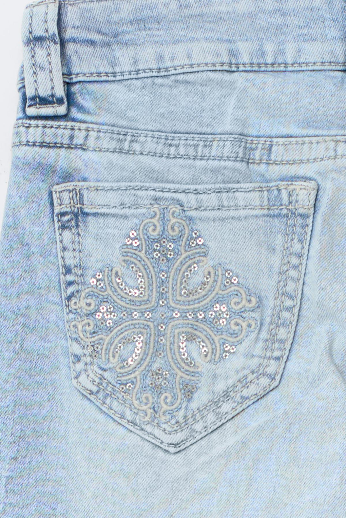 14+ the cross low jeans curve - Lt blue ripped