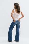 14+ hip hug loose jeans petite - Mid blue