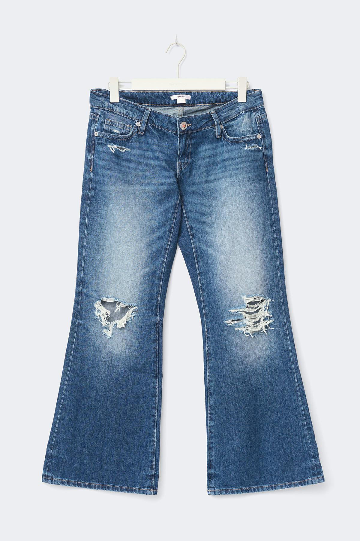 14+ hip hug loose jeans petite - Mid blue
