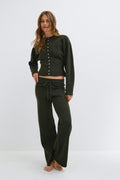 Knitted trousers - Marron foncé
