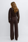Knitted trousers - Brown melange