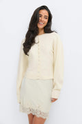 Knitted loungewear cardigan - Brown melange
