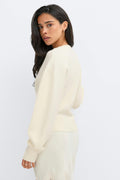 Knitted loungewear cardigan - Brown melange