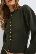 Knitted loungewear cardigan - Gardenia