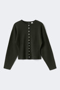 Knitted loungewear cardigan - Marron foncé