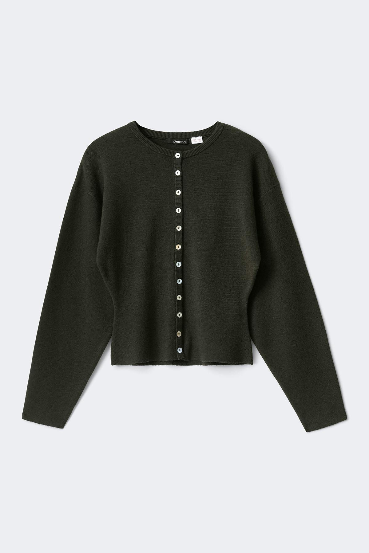 Knitted loungewear cardigan - Marron foncé