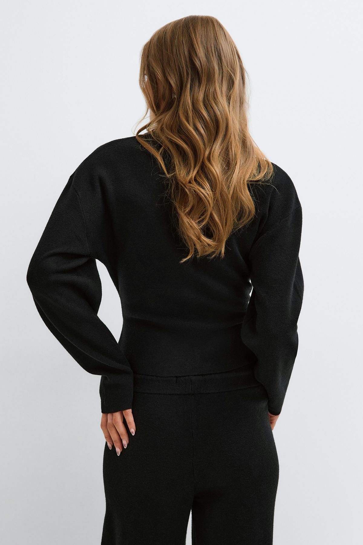 Knitted loungewear cardigan - Vert foncé
