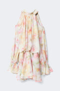 Boho chiffon mini dress - Flower aop