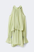 Boho chiffon mini dress - Vert