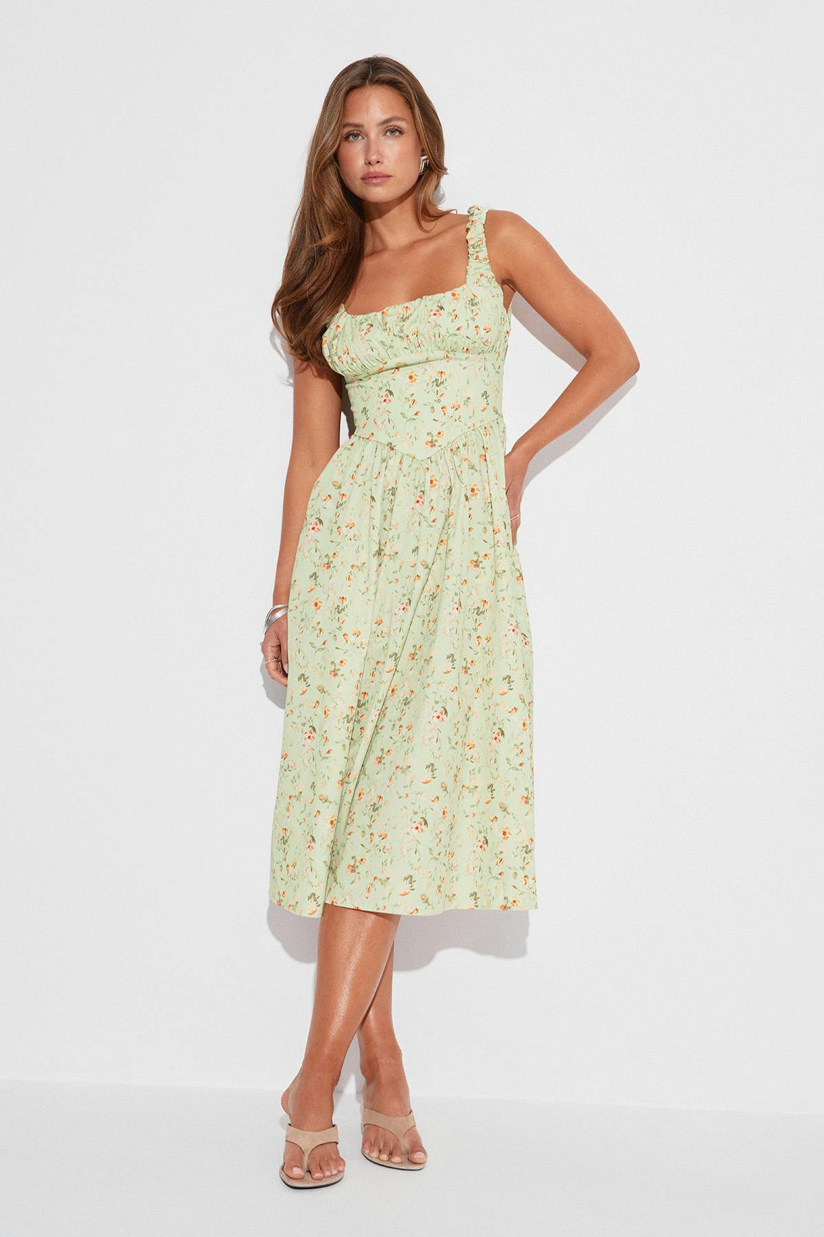 Corset dress - Yellow flower