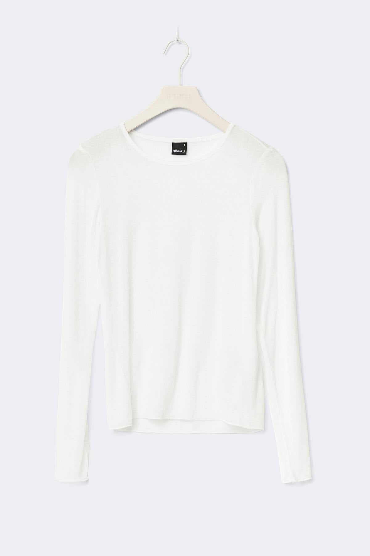 Sheer long sleeve top - Blanc cassé