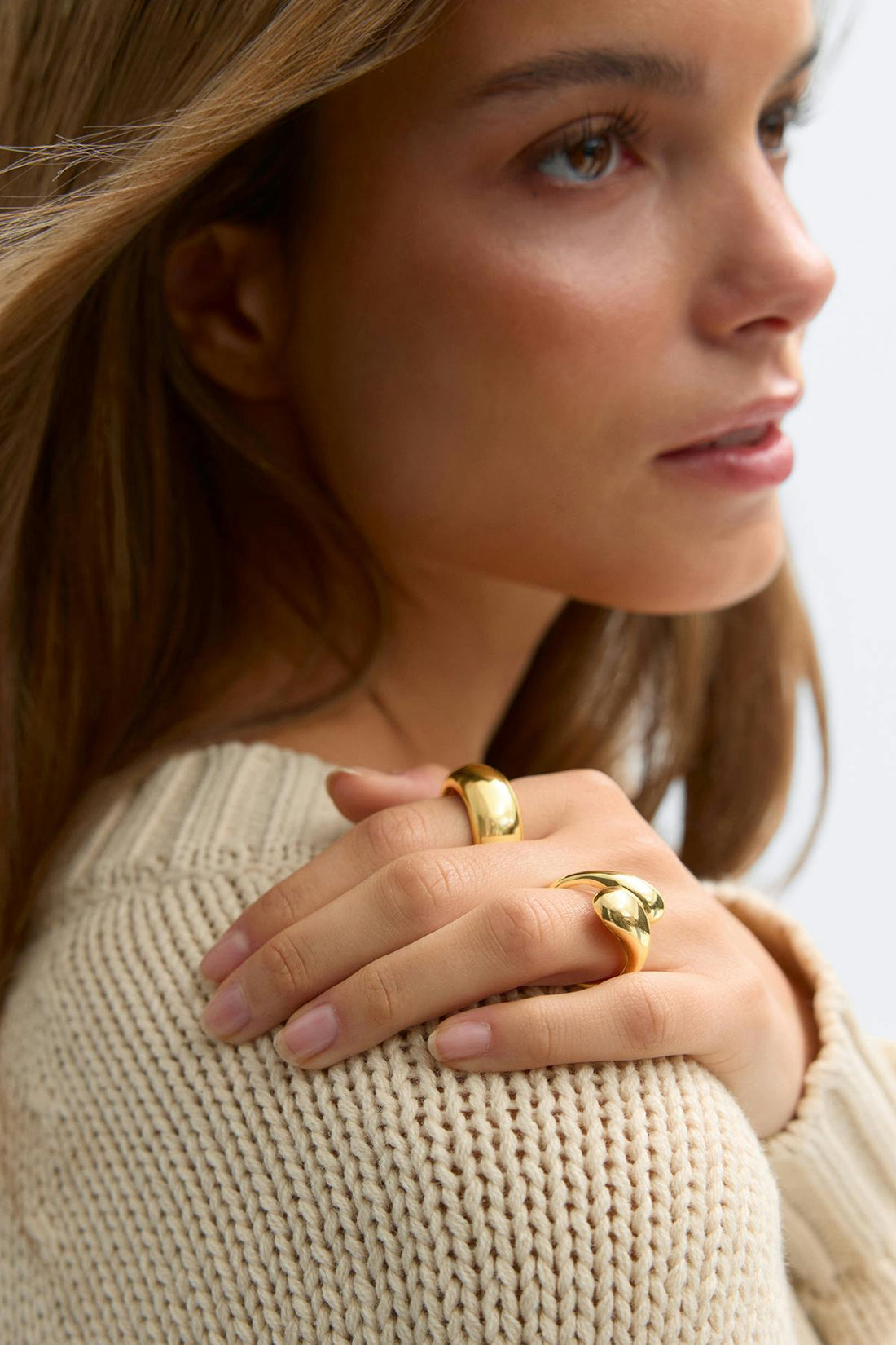 Chunky gold ring - Doré