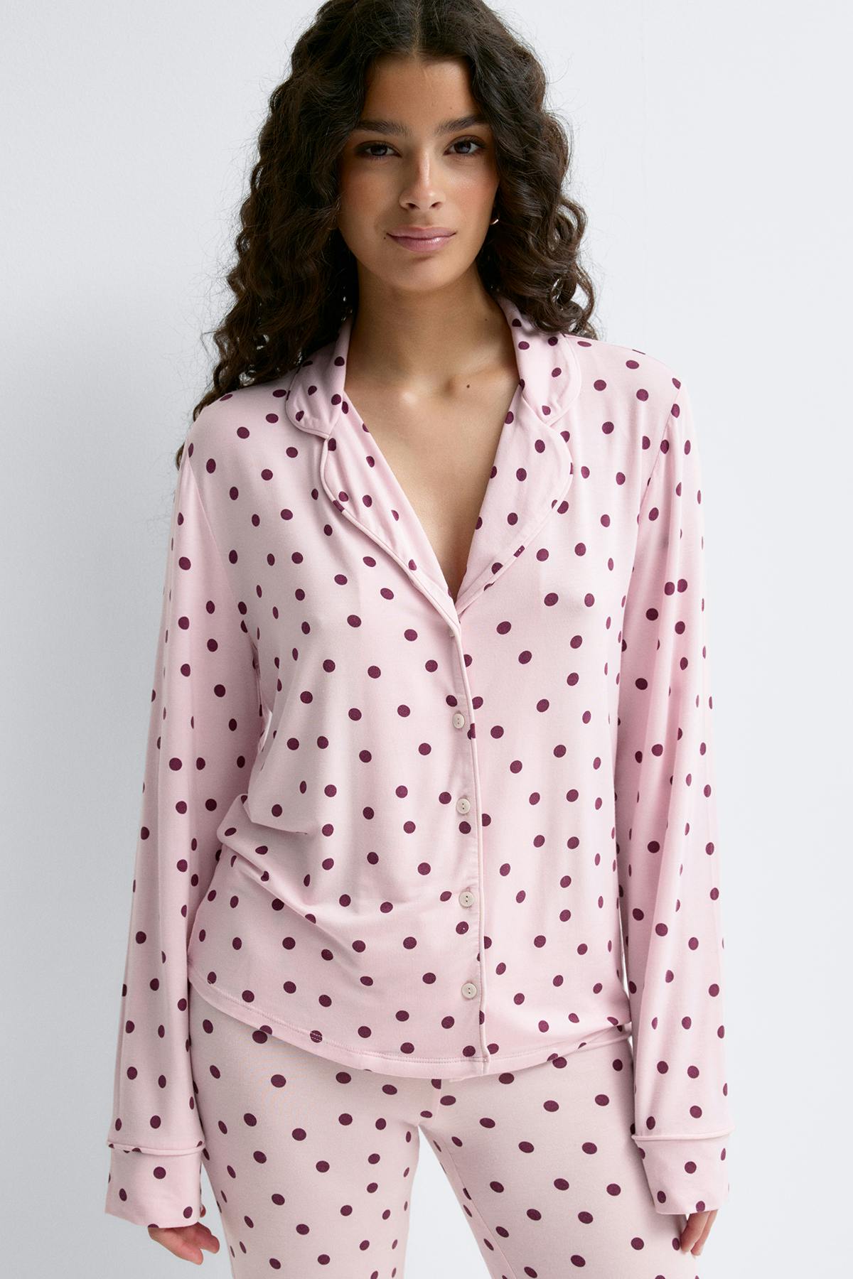 Soft pyjamas shirt - Yellow flower