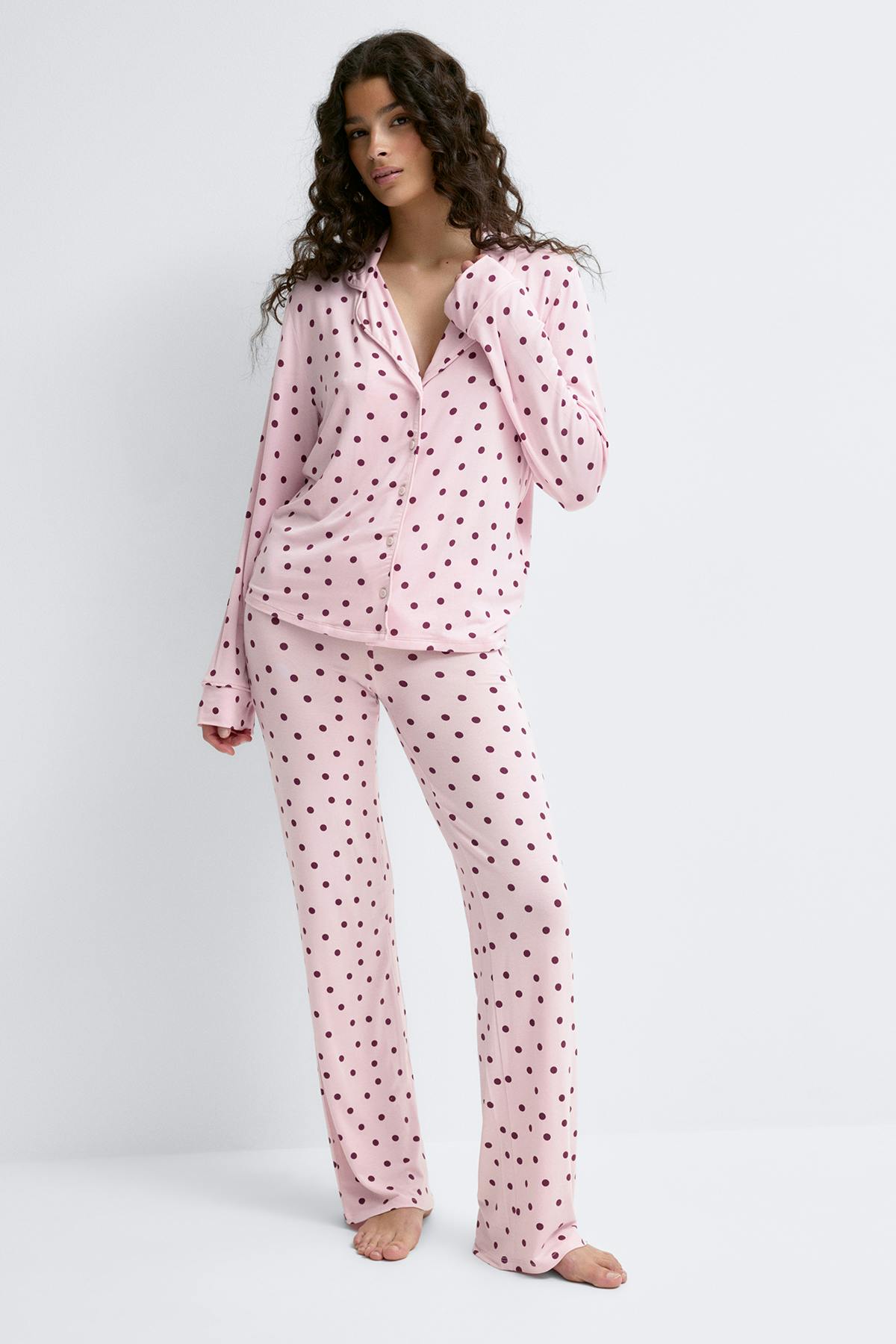Soft pyjamas shirt - Yellow flower