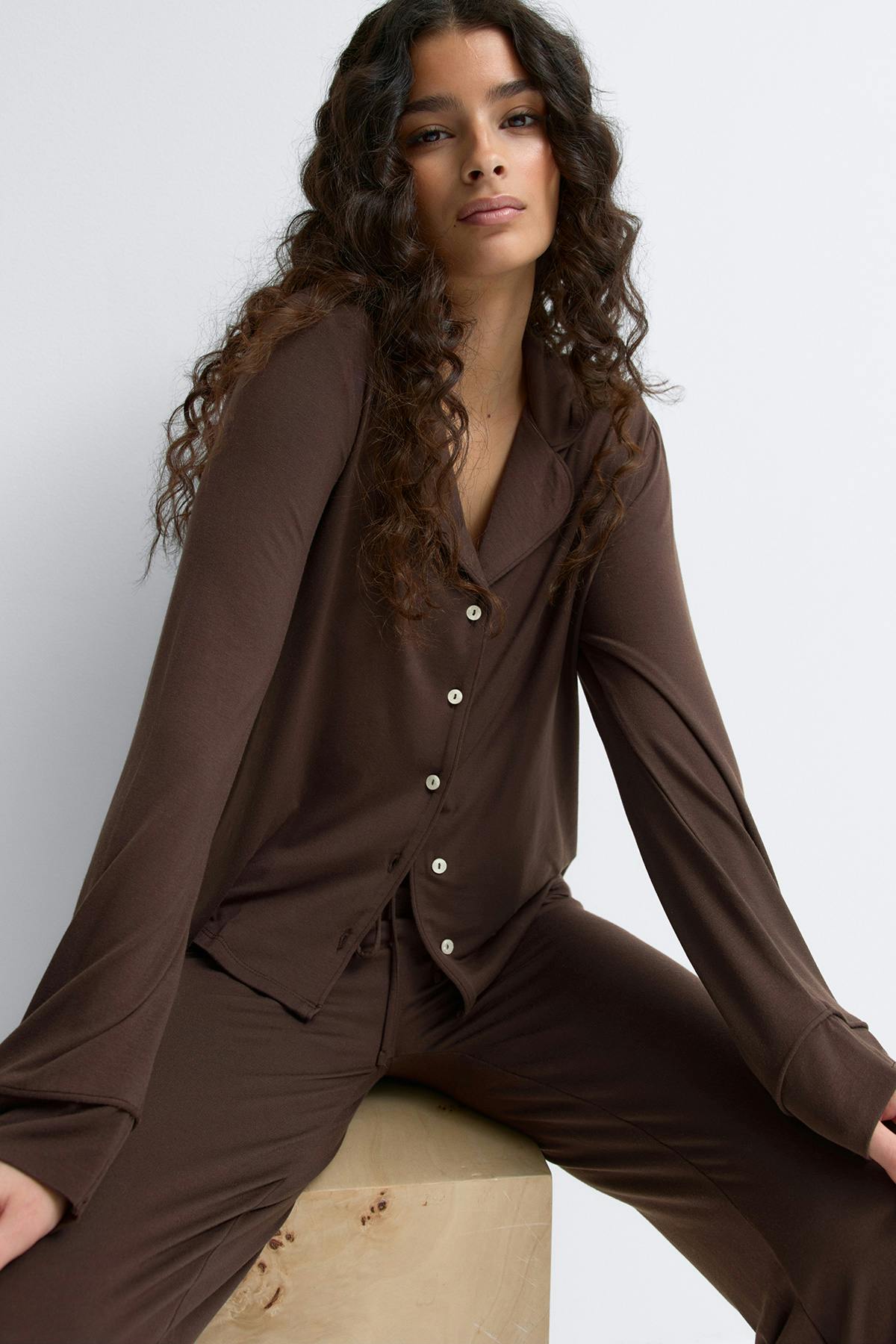 Soft pyjamas shirt - Dot aop