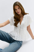 Pleated top - Blanc