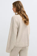 Knitted loungewear sweater - Beige melange